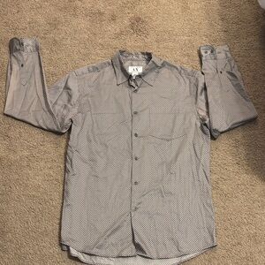 A/X Armani Exchange Men's Gray Microdot Dress Shirt